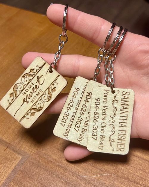 Rectangle Keychain Beechwood