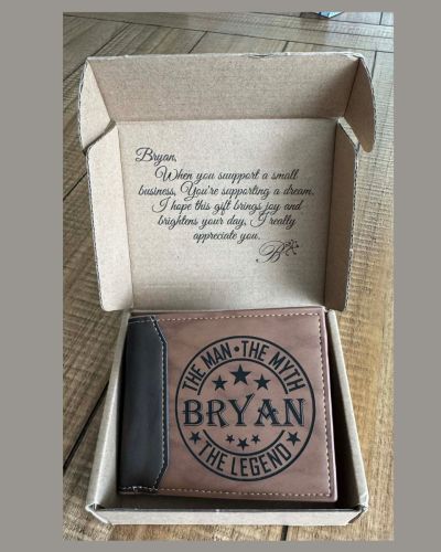 Custom Engraved Leatherette Wallet