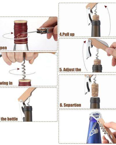 Corkscrew Wine Bottle Opener Beechwood